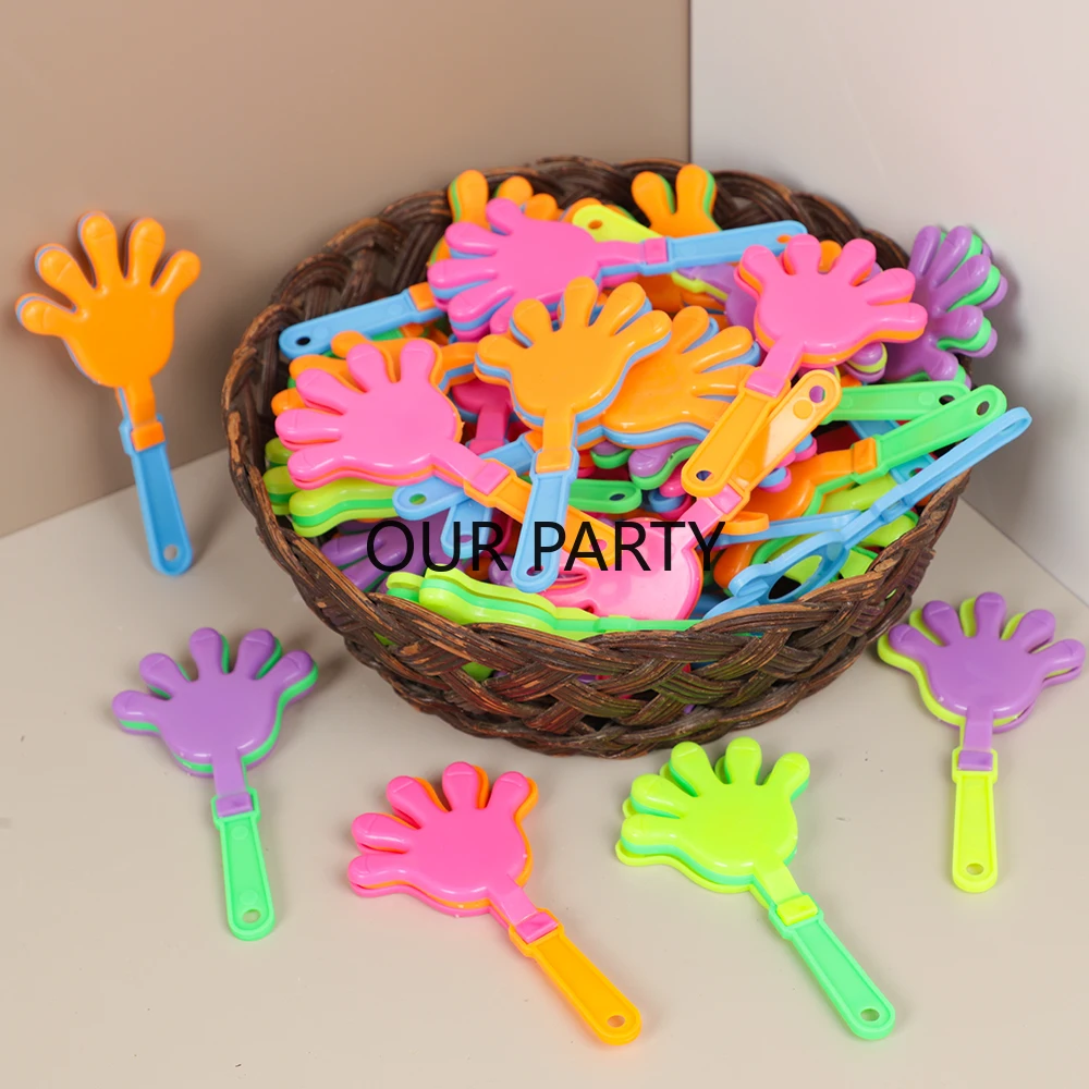 20Pcs Colorful Mini Hand Clapper Cheering Props Clap Your Hands Toys for Kids Birthday Party Favors Baby Shower Pinata Fillers