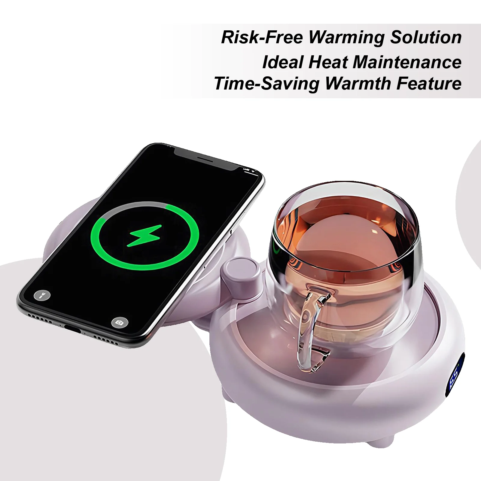 Mug Warmer Electric Smart Temperature Control Mug Warmer for Desk for Beverage Desktop Table Kitchen Apartment Dormitory Tea