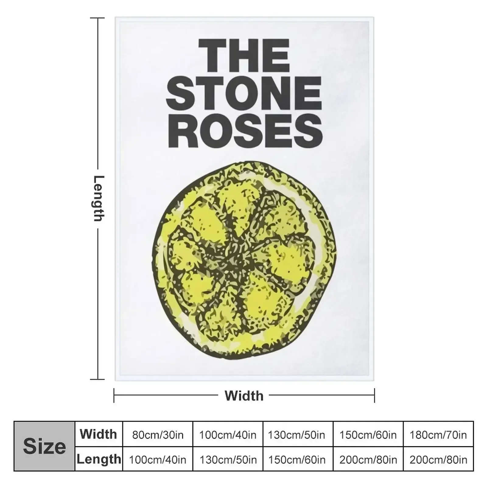 Stone Roses Merch The Stone Roses Lemon Throw Blanket couch cozy soft plush fuzzy picnic outdoor blanket