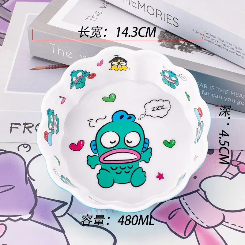 المبيعات Kuromi الأطفال الطفل وعاء تناول الطعام عالية الجمال طالب عنبر وعاء الأرز غرفة المعيشة المنزلية الفاكهة وجبات خفيفة السلطانية