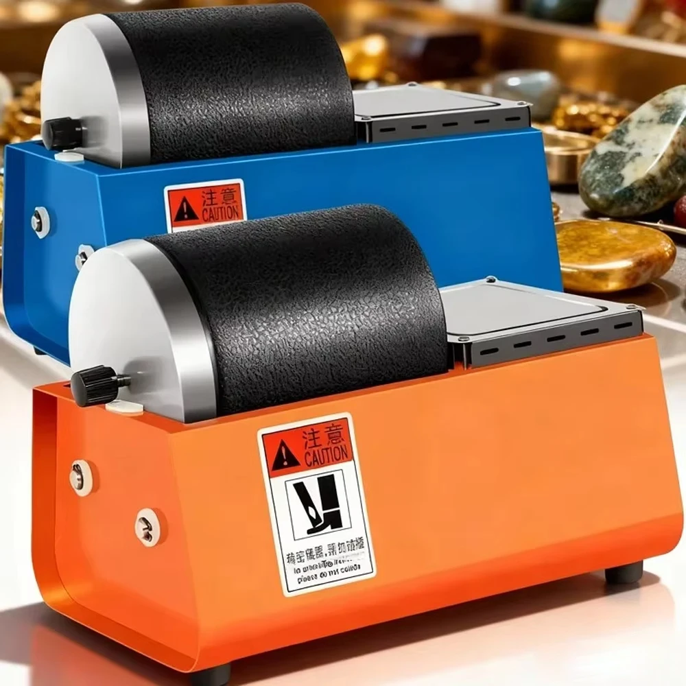 230V Rubber Tumbler Jewelry Polishing Machine Gold Silver Gemstone Finishing Grinder Household Metal Precision Polisher