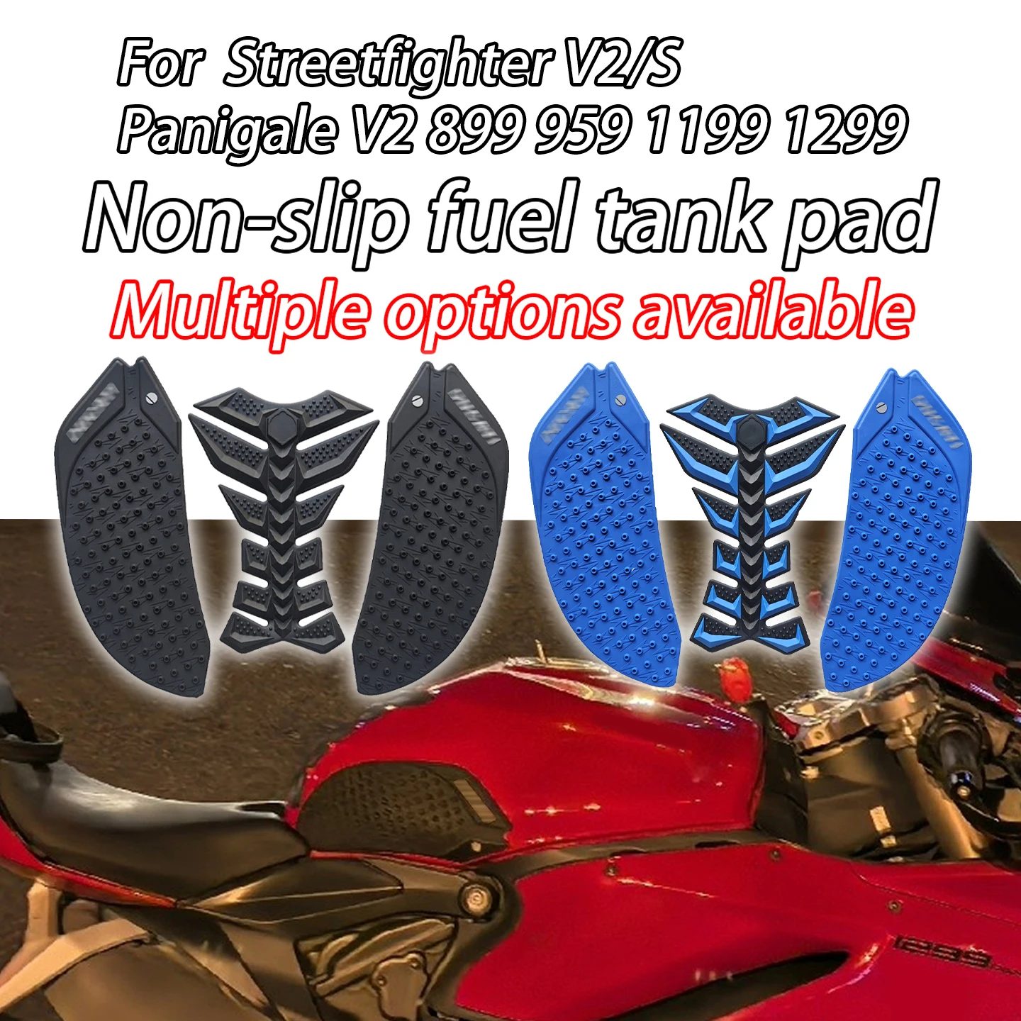 

Для DUCATI Streetfighter V2/V2S Panigale V2/S 899 959 1199 12999 наклейки на топливный бак мотоцикла резиновые тяговые накладки боковые наклейки