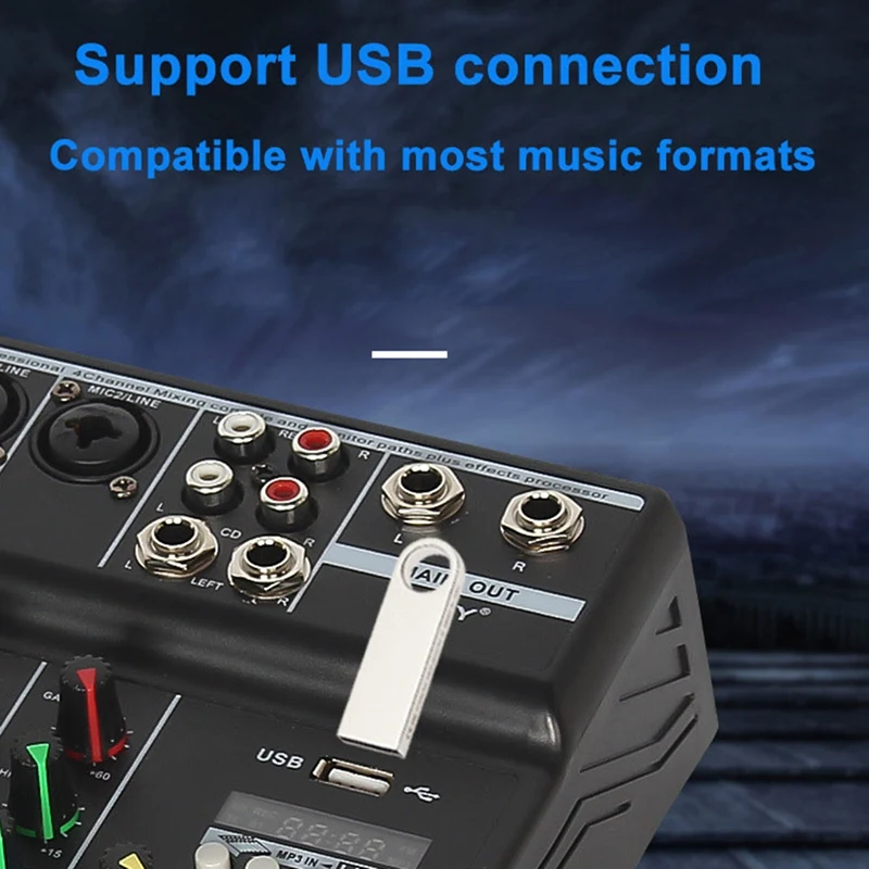 To 4 - Way Mixer Audio Professional Sound With Card Effects Processor Pro Equipment Mixing Console Usb Portable Video Consumer
