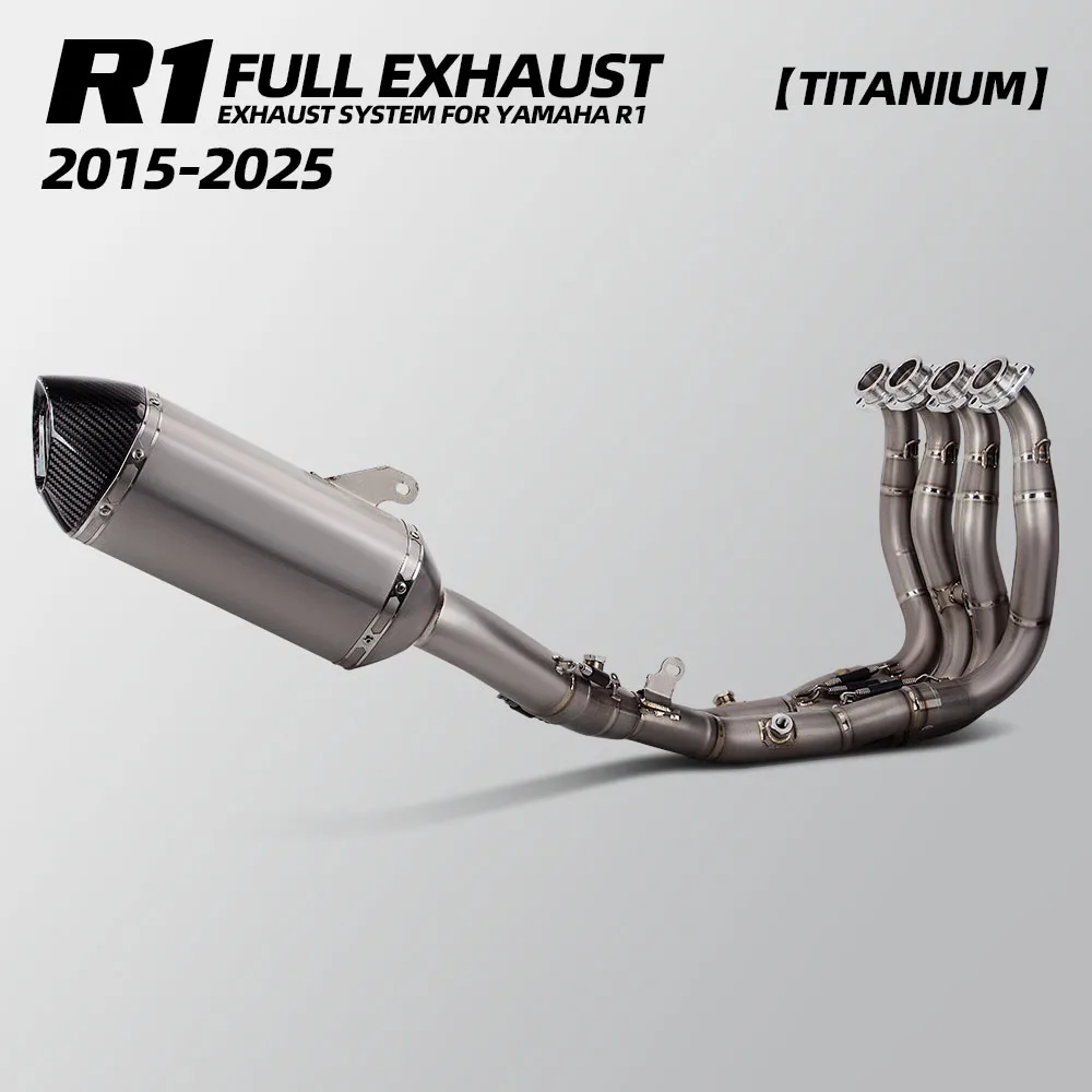 For Yamaha R1 2015-2025 years Motorcycle Exhaust Full Titanium System Modify Manifold Carbon Tip Muffler Racing Escape Kit