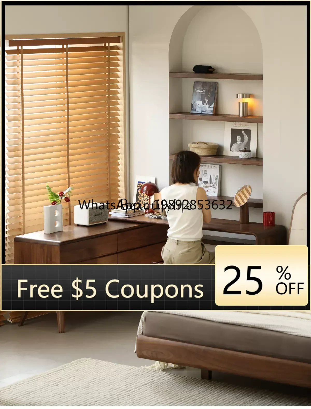 

Комод FF North American из черного ореха, встроенный угловой выдвижной шкаф для хранения вещей