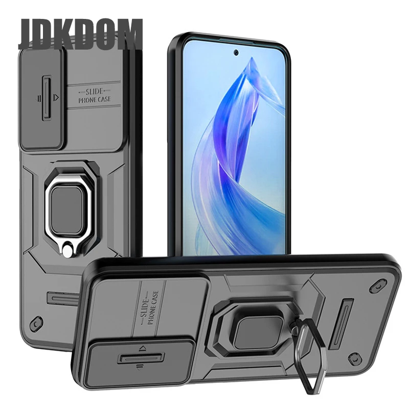 JDKDOM Shockproof Push Window Bracket Case For Honor 400 Pro Lite X9A X9B X9C Smart Cover