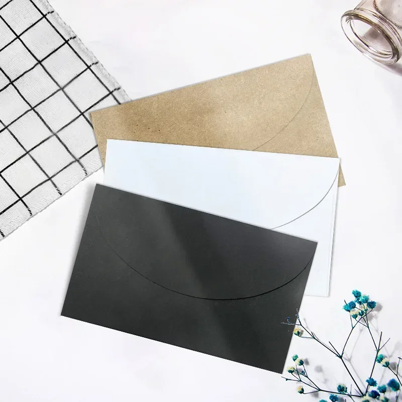 20pcs Paper Envelopes 10cm Super Mini Kraft Paper Envelopes Simple Solid Color Envelope Festival Gift Envelopes