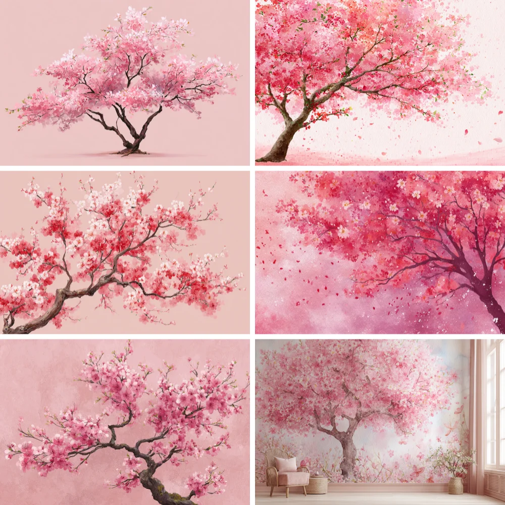 

Pink Cherry Blossom Photography Backdrop Supplies Spring Background Banner Baby Birthday Shower Photo Shoot Prop backgrounds