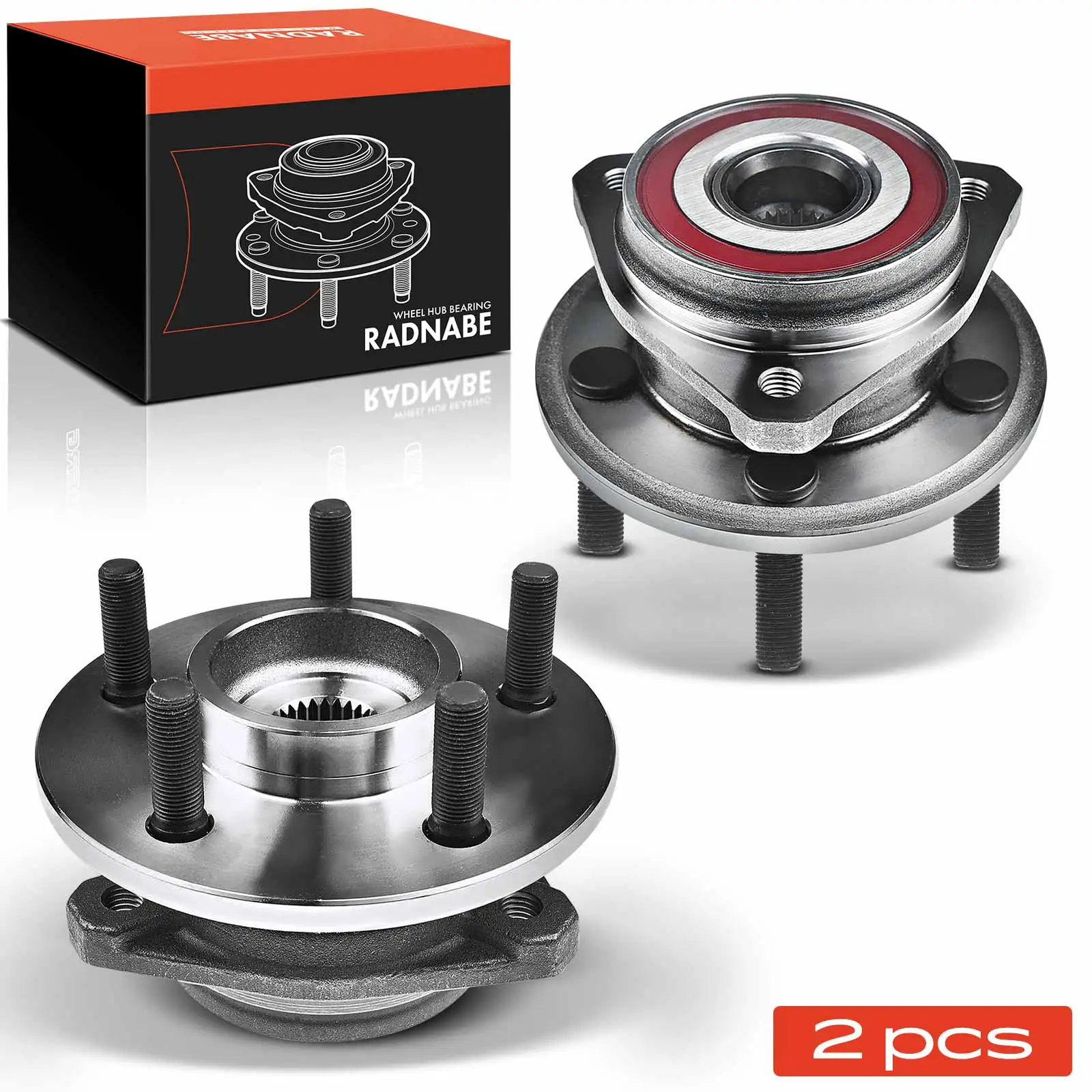 Frankberg 2x Radnabe Radlagersatz Vorderachse beidseitig für Jeep Wrangler II 2.4L 2.5L 4.0L 2000-2007 BR930219 5016458AA 513158