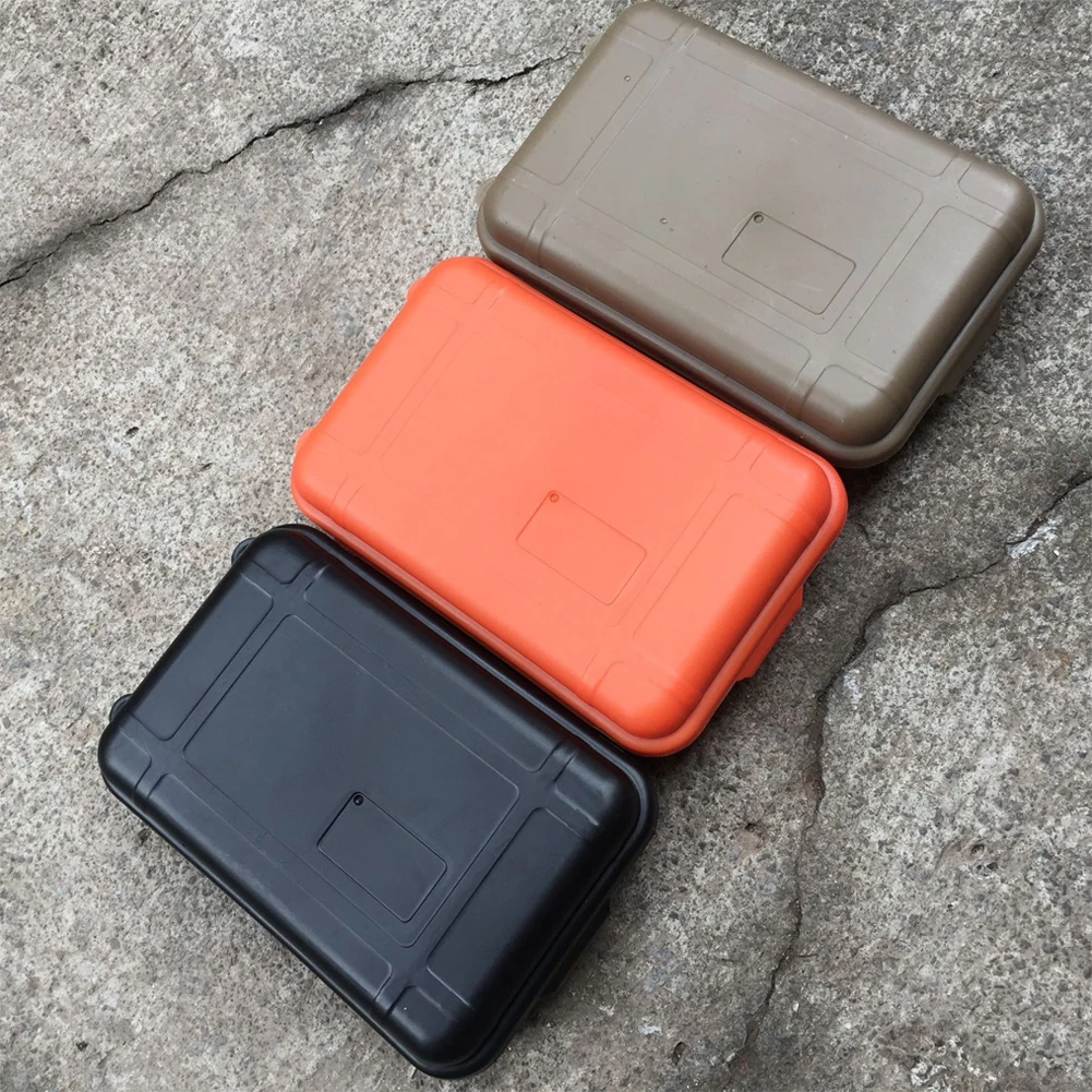 Outdoor Survival Box Container Portable Travel Storage Box Waterproof Shockproof Dustproof for Camping Hiking Boating