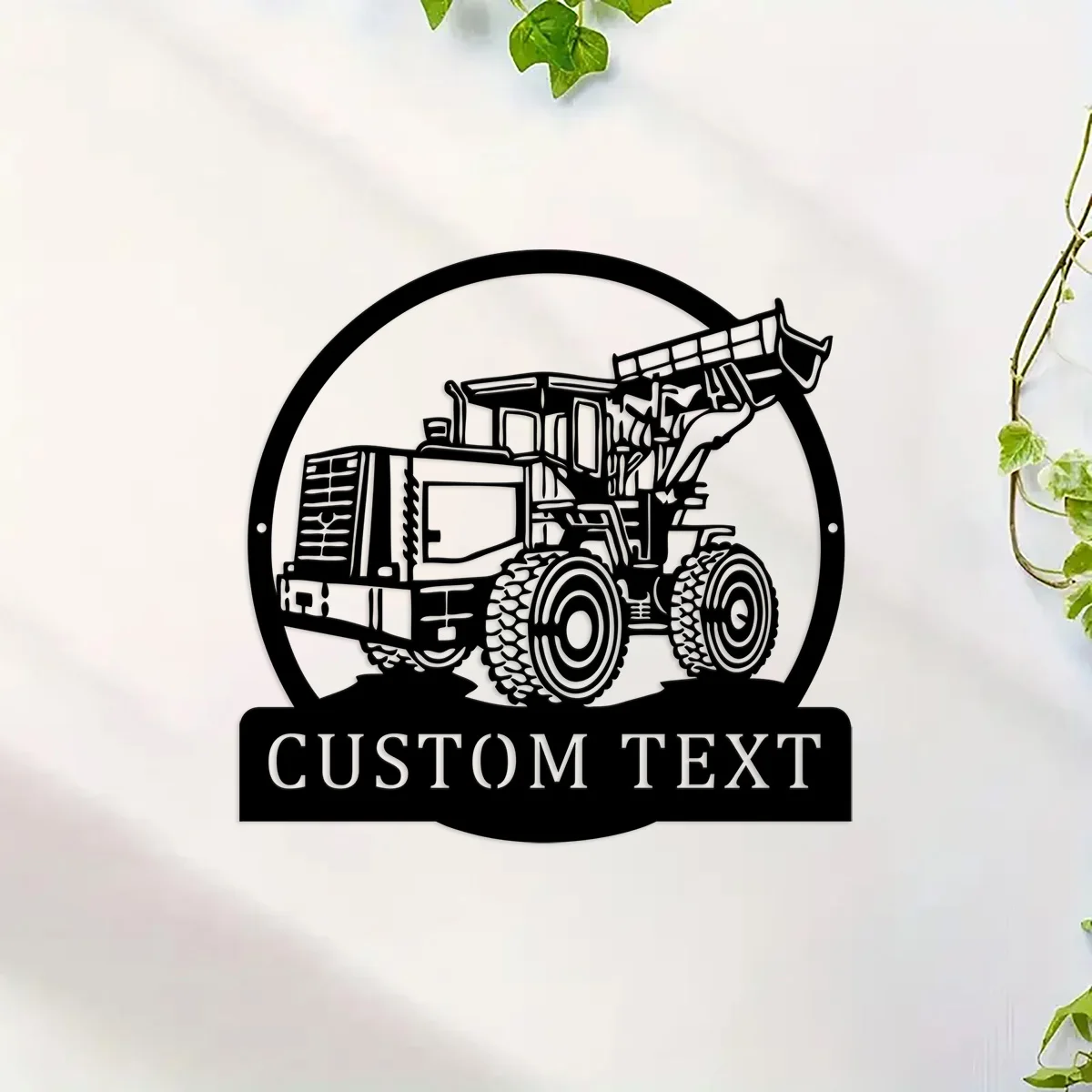 Custom Wheel Loader Bulldozer Metal Wall Art, Personalized Truck Driver Name Sign Decoration For Room, Wheel Loader Bulldozer