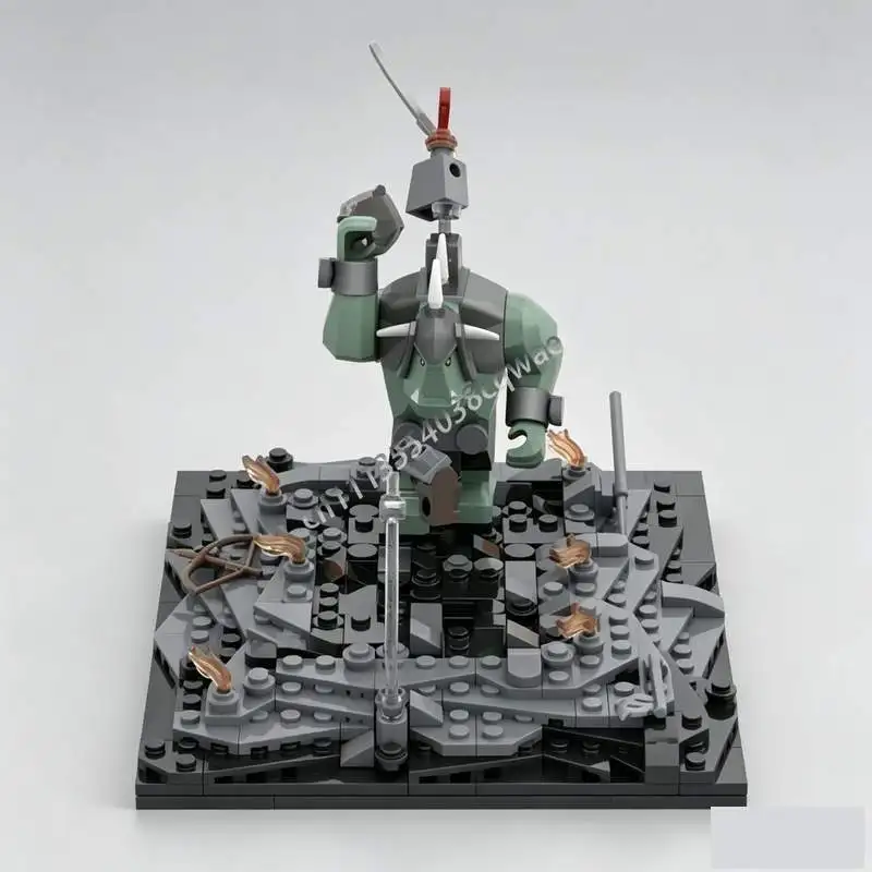 Image of 274-teiliges Troll-gegen-Elfen-Kampf MOC Kreatives Fantasy-Baustein-Set, Individuelles Puzzle-Szenario, DIY-Montage-Abenteuer-Spielzeug, Sammlerstück-Geschenk