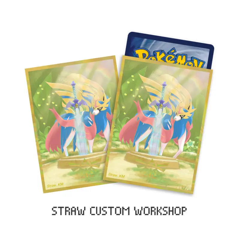 

65 шт./компл., рукав для карты Zacian Master Sword PTCG, аниме, игровая коллекция, защитный чехол, подарочная игрушка 66*91 мм