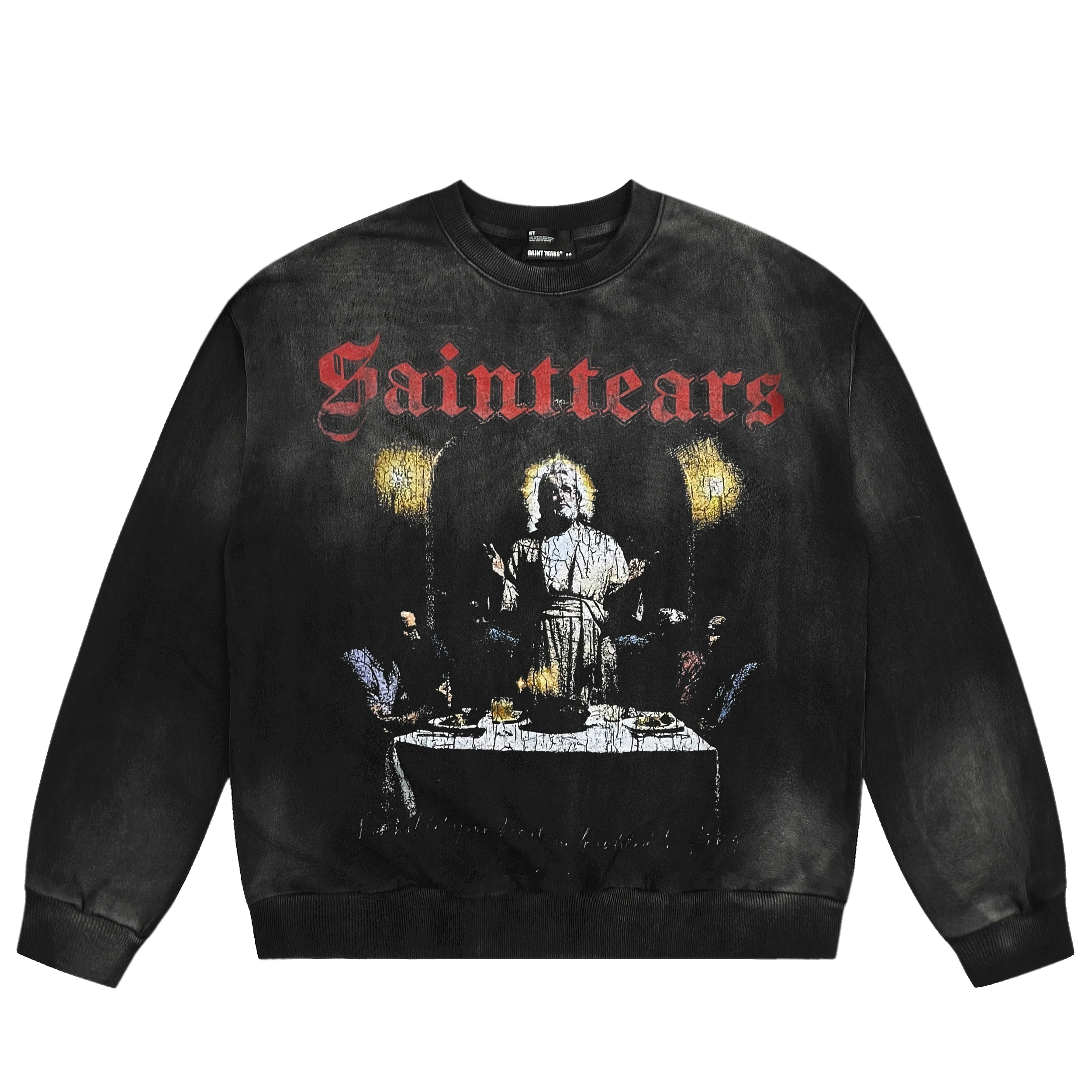 

Winter Vintage Saint Crewneck Sweatshirts Men Women High Quality Tear Print Long Sleeve Hoodie