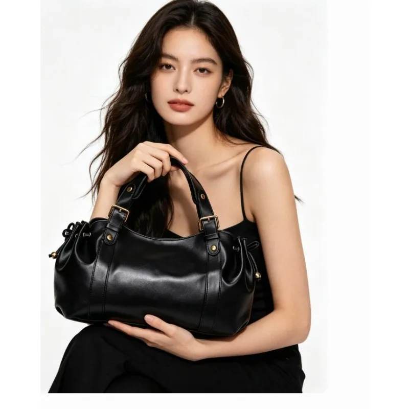 

Women's Crossbody Simple Handbag Commuter Shoulder Boston Bag Stylish Versatile Work Bag Soft Polyester Interior
