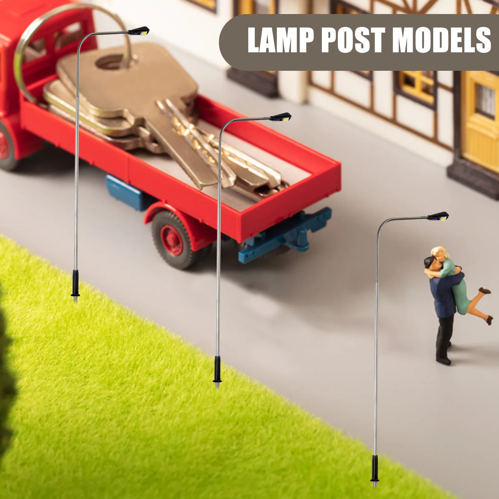

4Pcs Lamp Post Models Miniature Street Light Decor for Micro Landscape Garden Scene Room Decor Kids Creative Craft Project Use