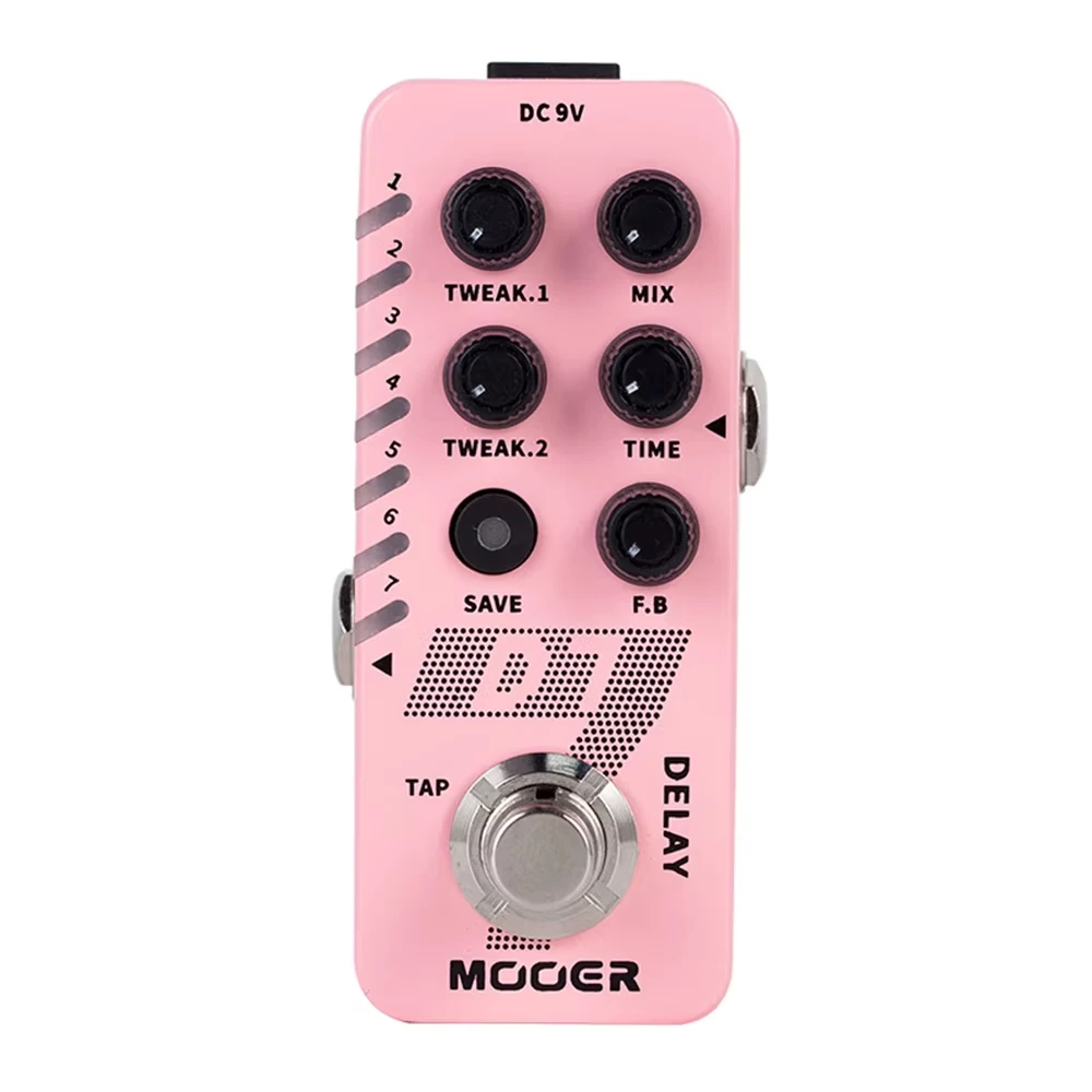 

Педаль эффектов для гитары MOOER D7 Digital Delay 6, настраиваемые цифровые эффекты задержки, встроенный LOOPER 150 s, светодиодный индикатор, детали гитары