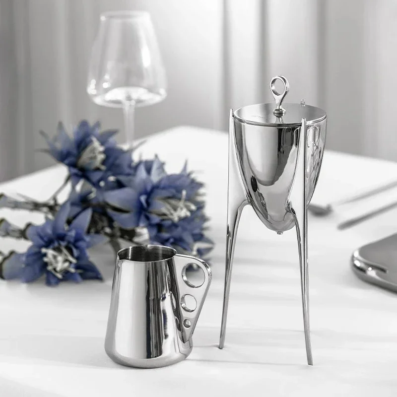 Stainless steel European household living room filter brewing teapot creative light luxury single kung fu tea set