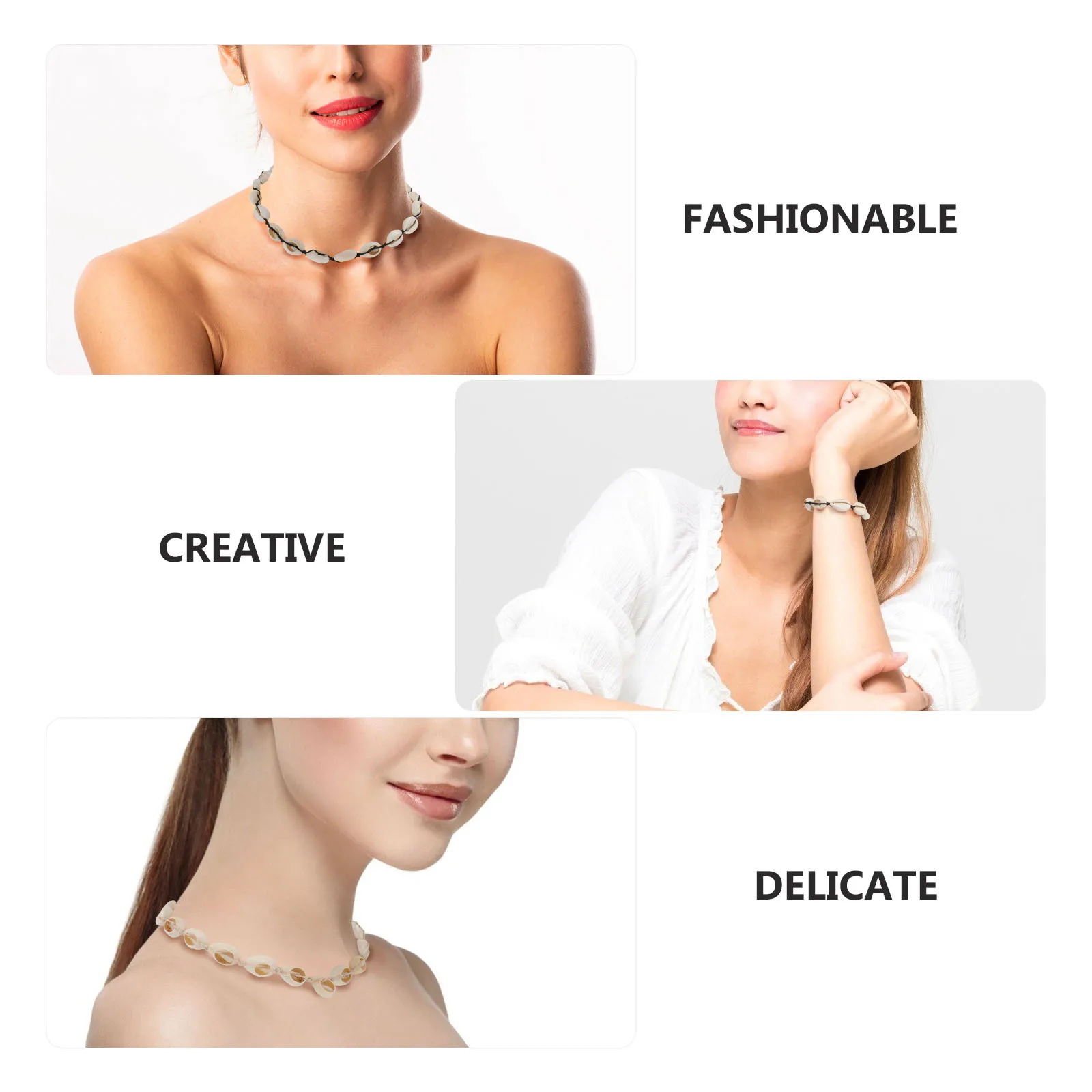 

1Set Cord Necklace Creative Summer Shell Bracelet Durable Handmade Women's Jewelry Chic Accessory Simple Necklace
