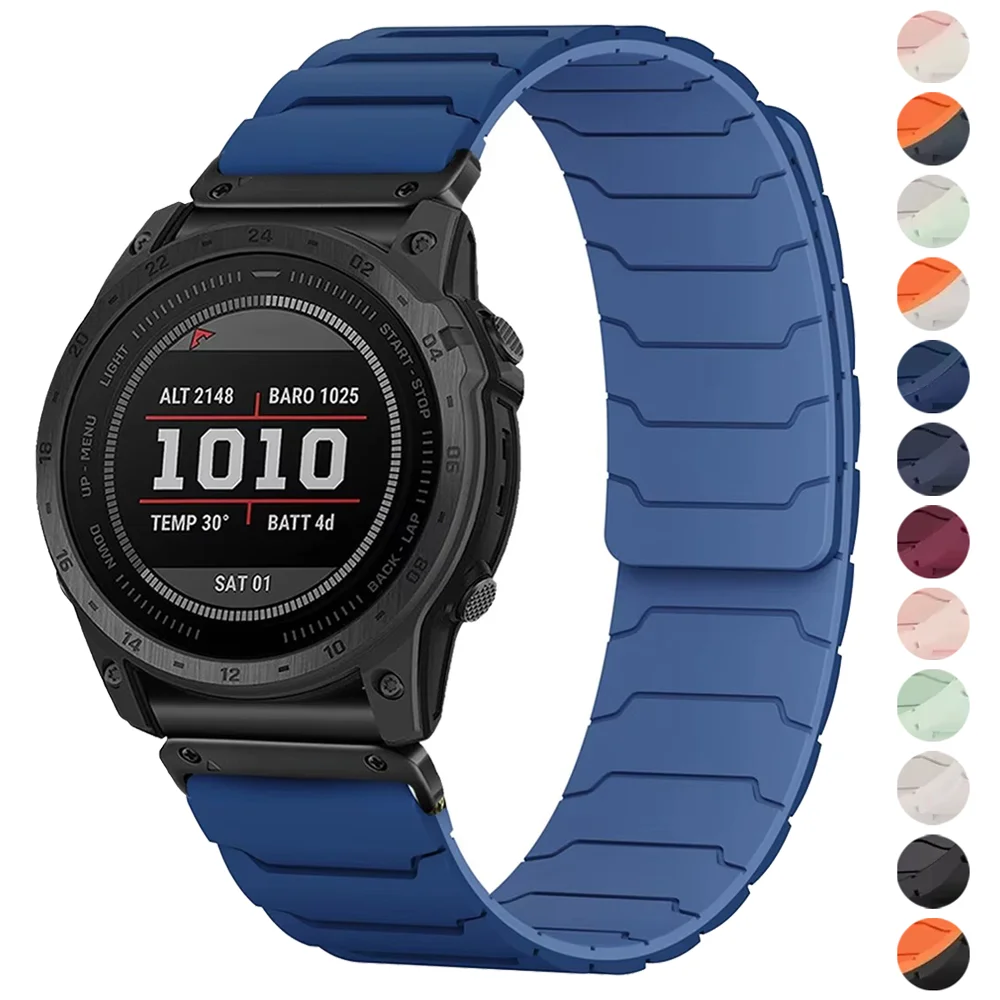 20/22/26mm Quick Fit Strap for Garmin Quatix 8/Tactix 8/Fenix 8 43/47/51mm Magnetic Silicone Band Fenix E/7 Pro/7X/7S/6 Bracelet