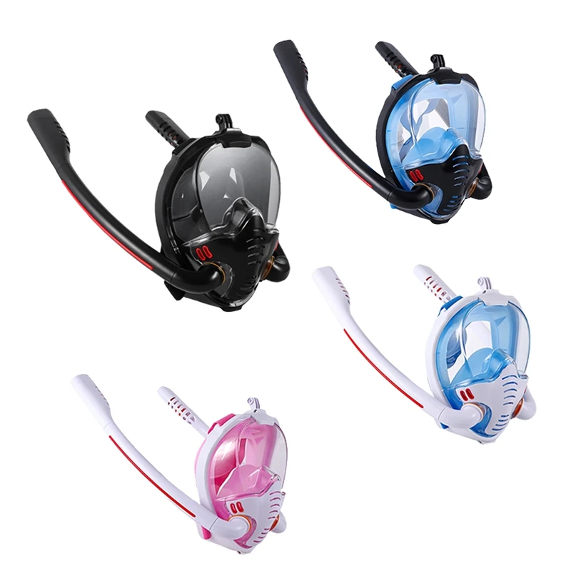 

Snorkeling Mask Double Tube Silicone Diving Mask Adult Swimming Mask Diving Goggles Underwater Breathing Mask