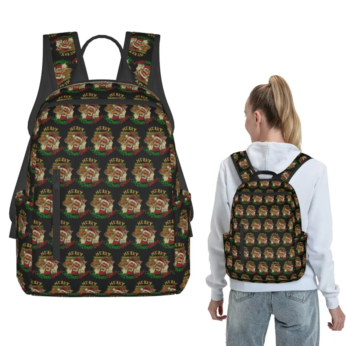 

Chef Christmas Thankgiving Backpack Daypack Children BookBag School Bag Shoulder Bags for Men Women