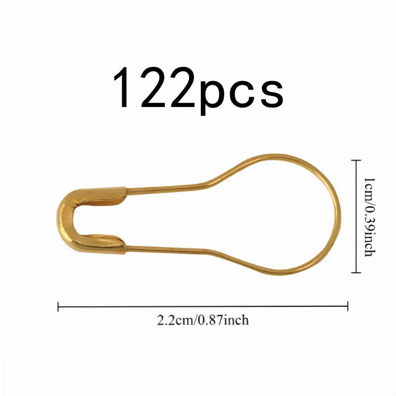122 pcs Gourd Safety Pins, Durable Iron Material, suitable for DIY Craft Projects, Sharp Point, Multipurpose