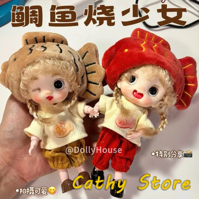 Original Ob11 Bjd Doll 14cm Style Multi Jointed Vinyl Doll Dress Up Girl'S Figure Model Desktop Decor Collectible Birthday Gifts