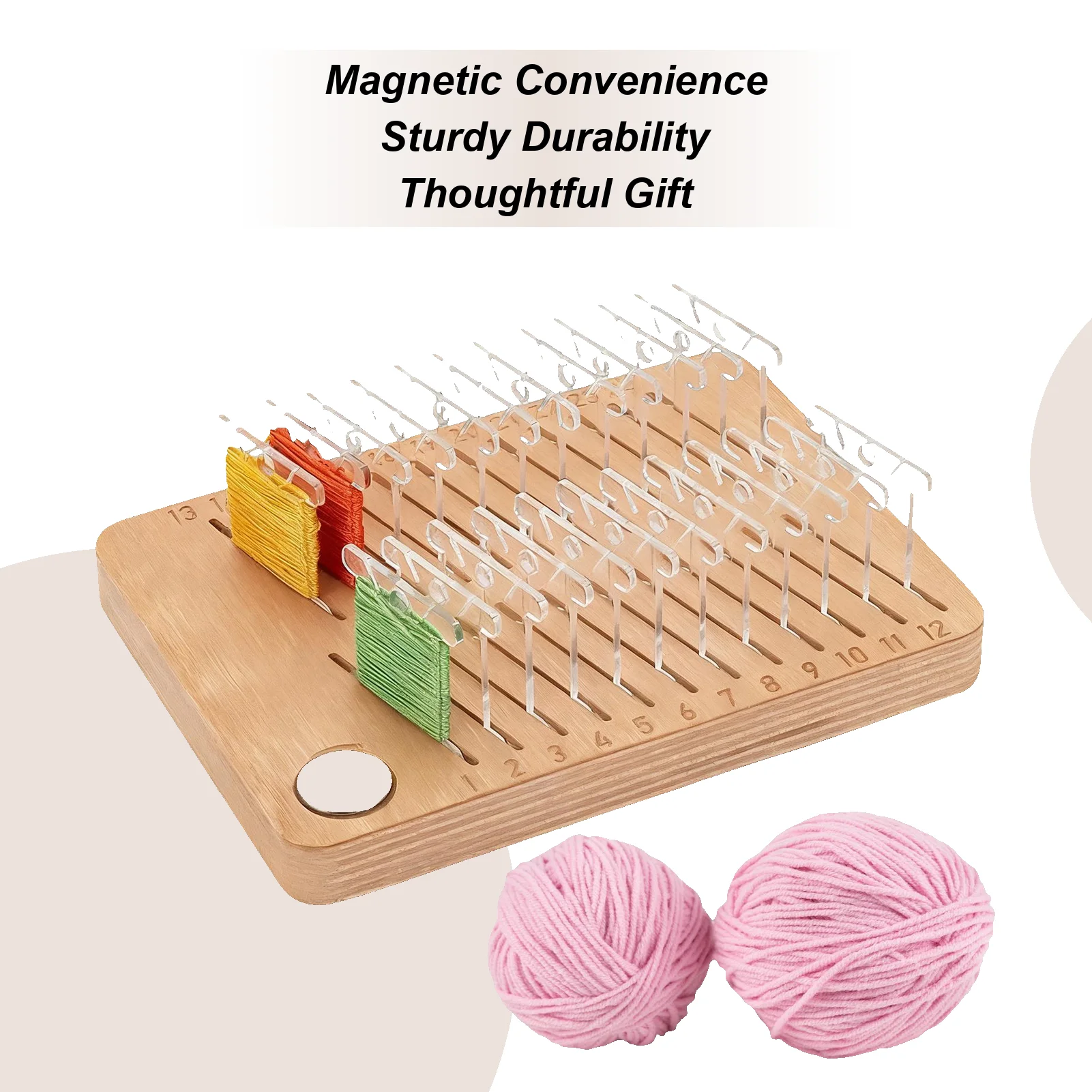 

Embroidery Organizer 24-Slot Magnetic Rack Tray Magnetic Design Wooden Floss Organizer For Arts String Sewing Needlework