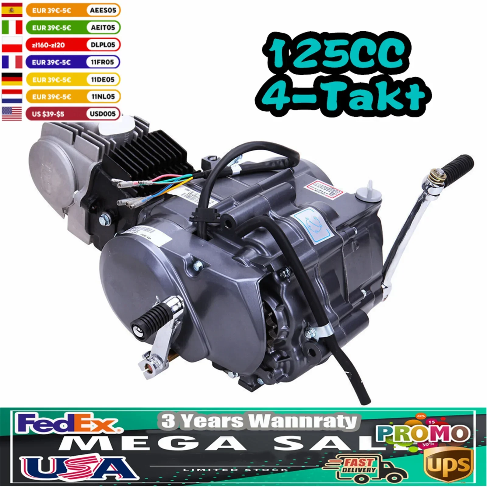 125CC Single cylinder 4-stroke Manual Clutch Dirt Bike Engine Motor Complete Kit For Honda XR50 CRF50 Engines & Components