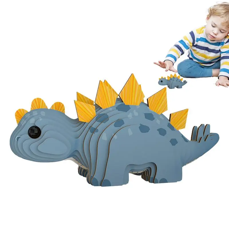 

Dinosaur 3D Puzzle 3D Stegosaurus Raptor Paper Jigsaw Toy Raptor Stegosaurus Animal Puzzle Montessori Educational Learning