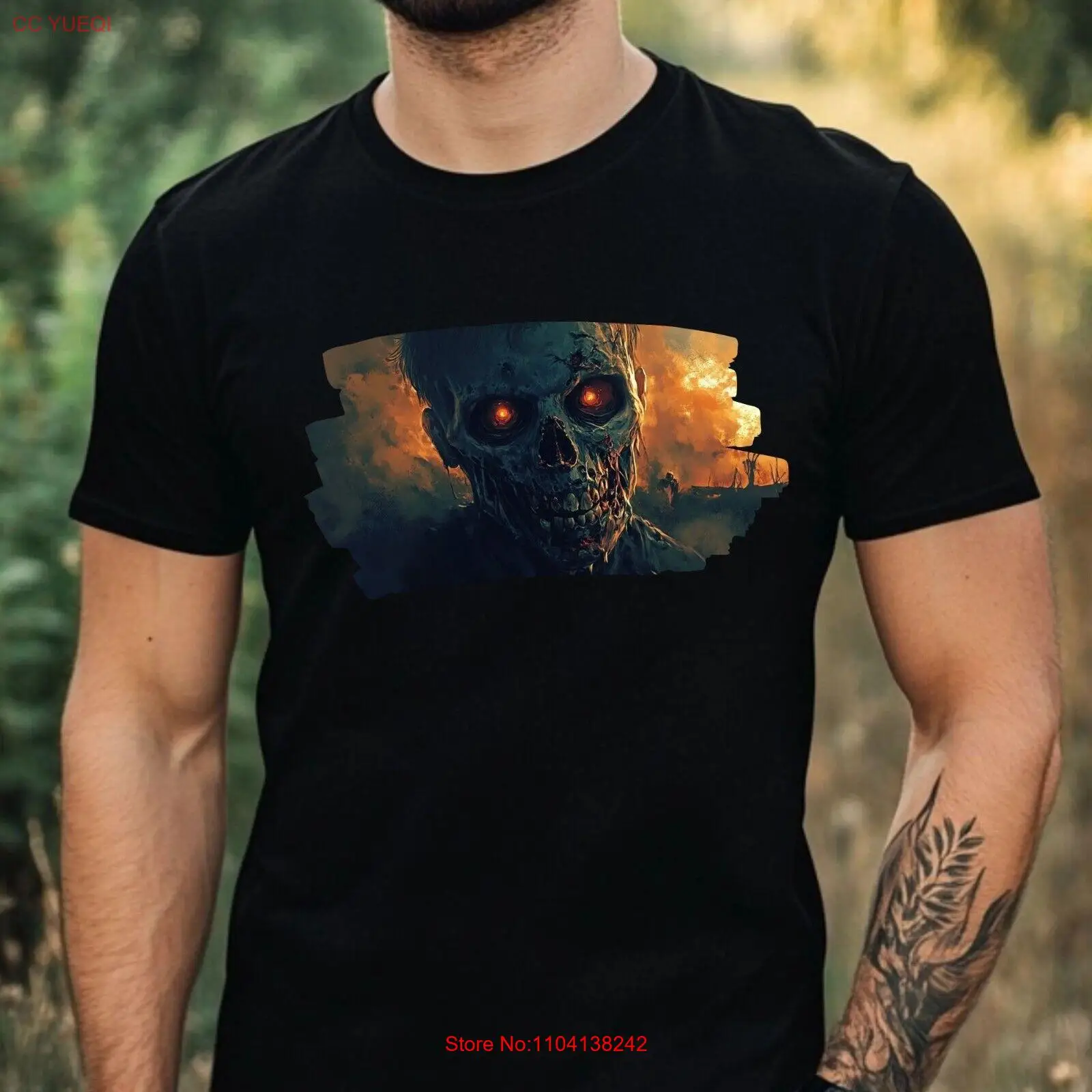 

Мужская хлопковая футболка с мотивом зомби, размеры от XS до 5XL