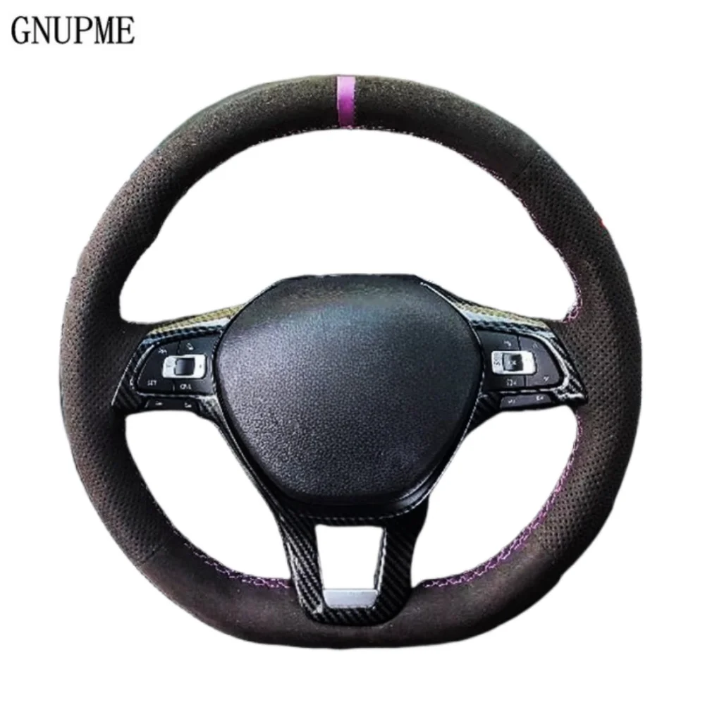 Custom Anti-Slip Suede Leather Car Steering Wheel Cover For Volkswagen VW Golf 7 Mk7 New Polo Passat B8 Tiguan Sharan Jetta