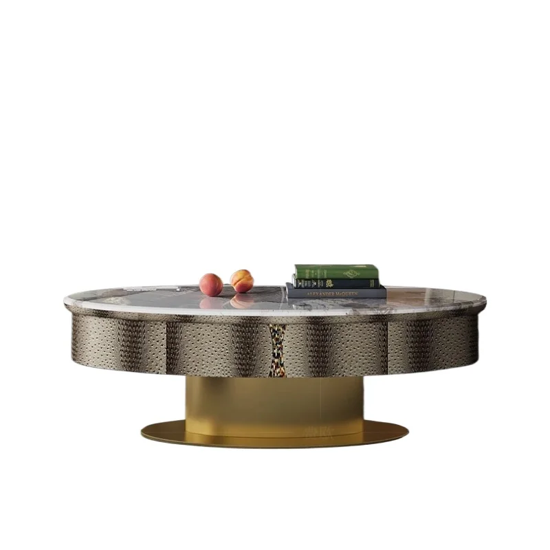 Coffee table living room Italian mansion fashion marble oval coffee table table