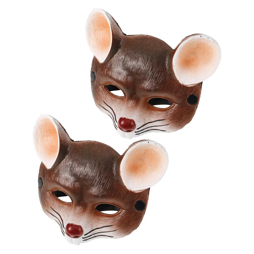 Masque facial de souris pour enfants, 2 pièces, pour carnaval, Costume de Cosplay, masque de mascarade, Design léger et confortable