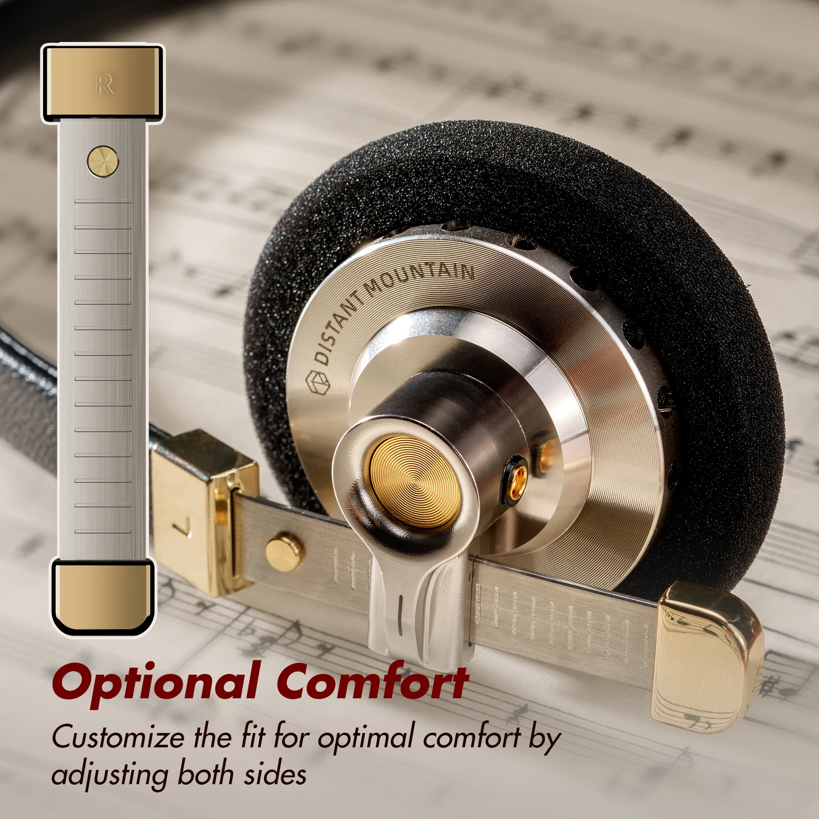 ROSESELSA Distant Mountain Retro On-Ear Wired Headphones Fashionable Headset Metallic HiFi Earphones