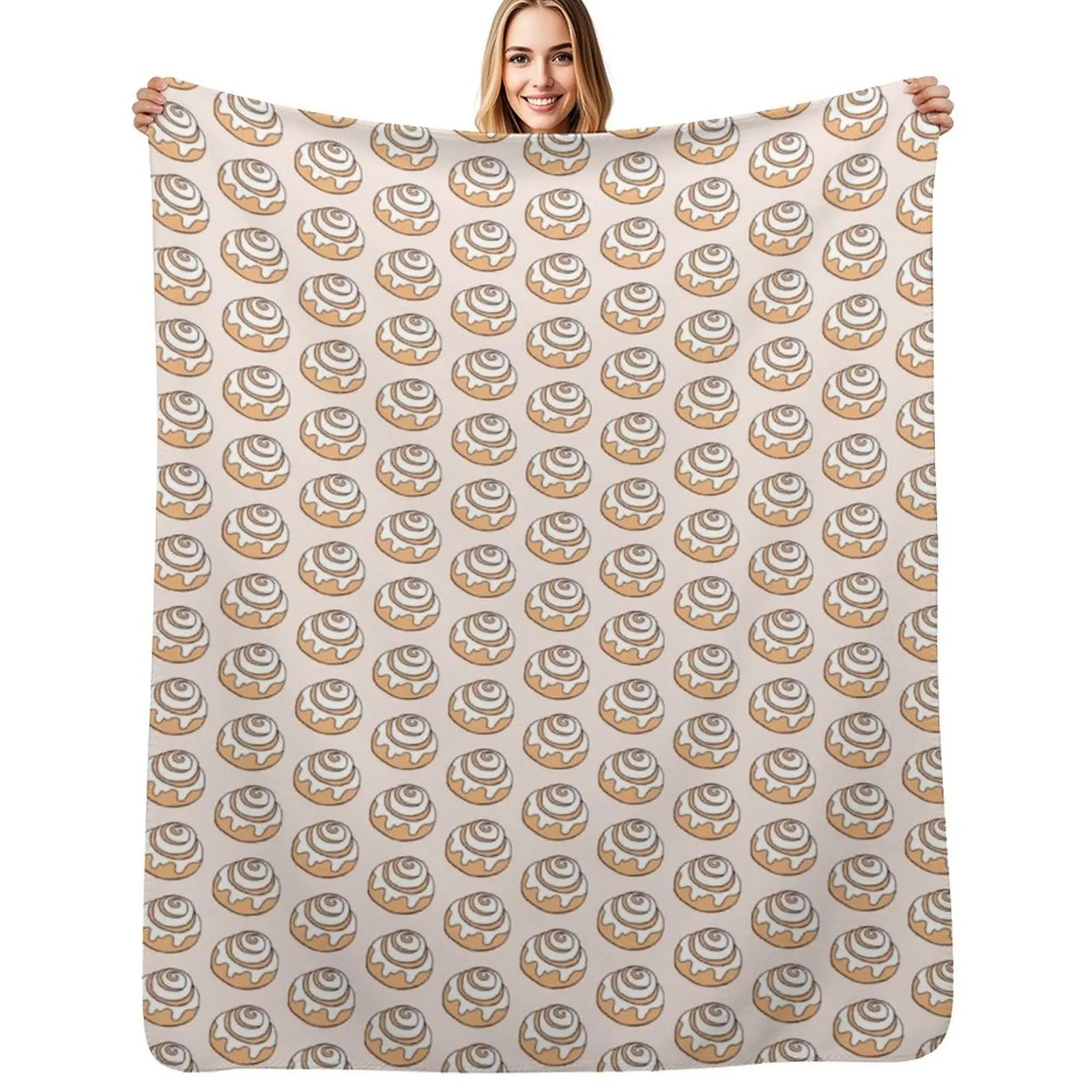 

Cute cinnamon roll Throw Blanket Spring Fall Cozy Throw Blanket for Couch