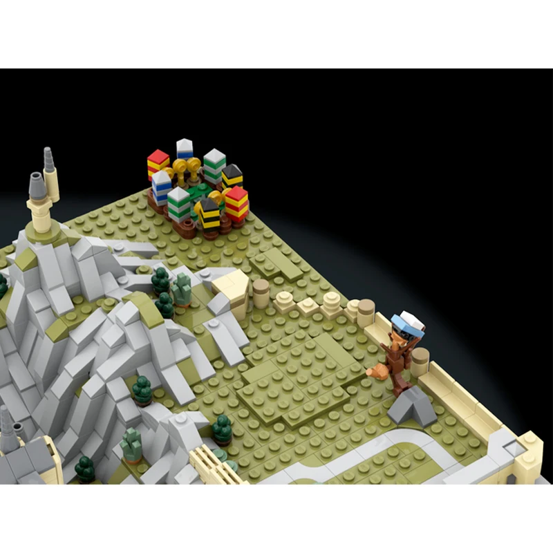 クリエイティブ建築ウィザード城とサイト拡張 MOC モジュール訓練場ビルディングブロック組立レンガ子供のおもちゃギフト