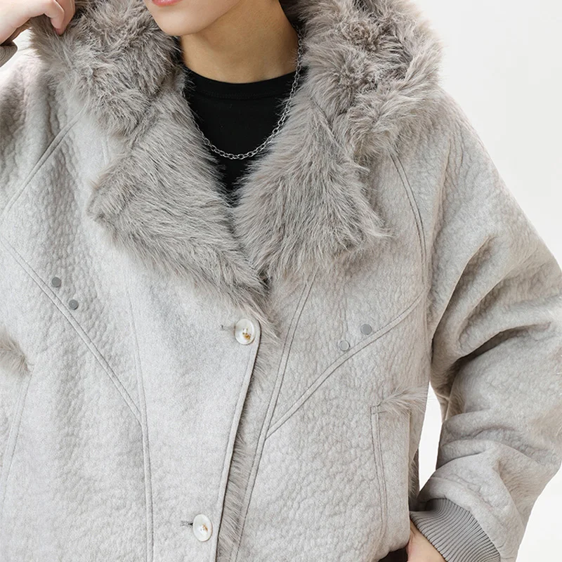 الشتاء الداخلية الفراء طوق مقنعين سترة الرجال الشارع الشهير خمر موضة فضفاضة عادية سميكة الدافئة قصيرة Bomber سترة صديقها معطف