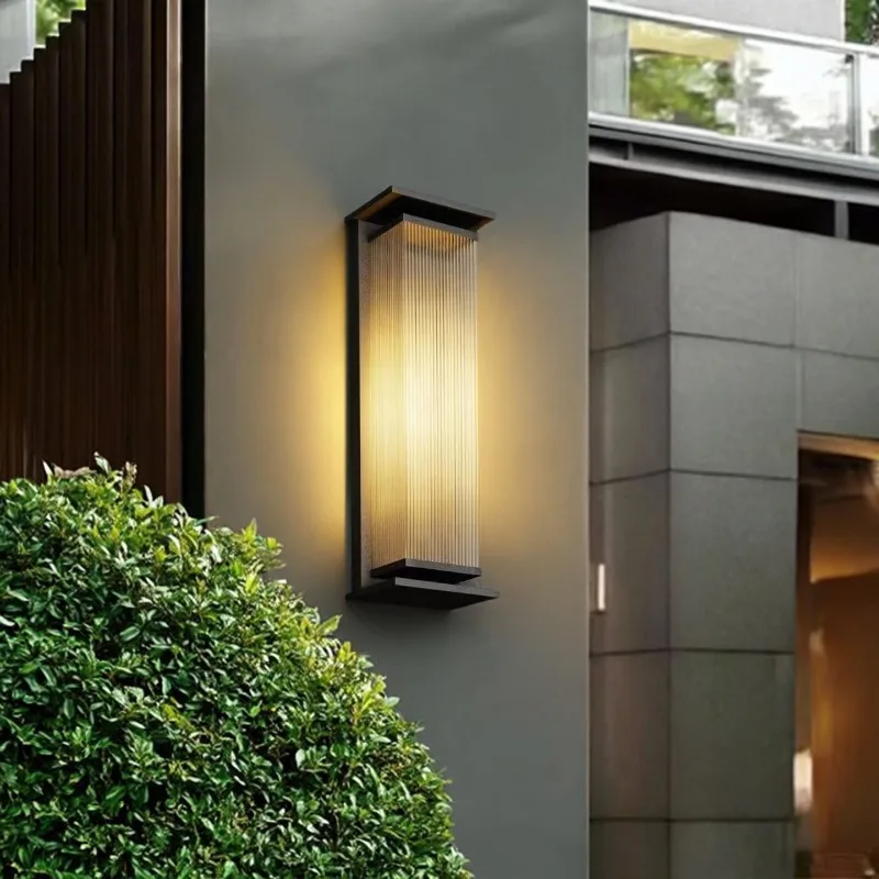 Outdoor Waterproof Wall Lamp LED For Courtyard Hotel Villa Entrance Garden Yard Lighting Modern Minimalist Metal+PC Wall Lights