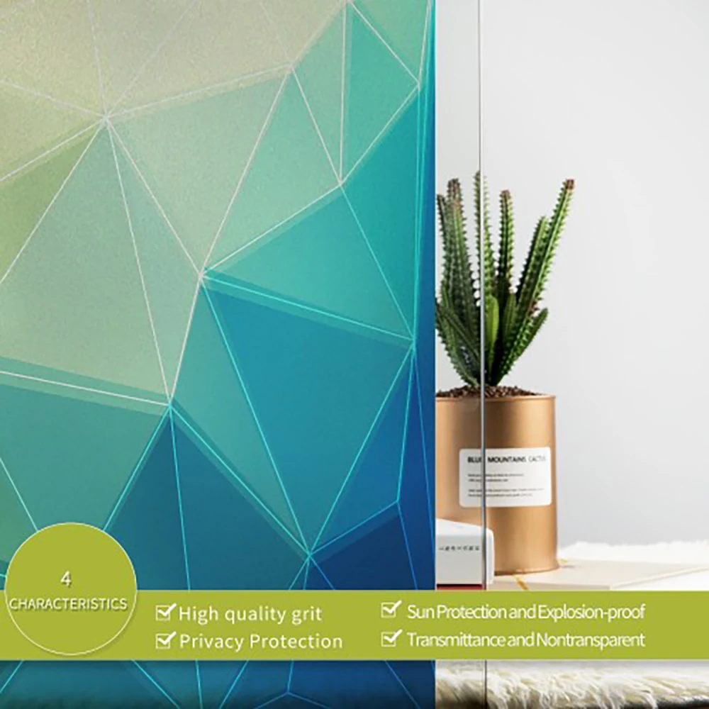 Privacy Windows Film Abstract Pattern Decorative Static Cling Film No-Glue Film Window Stickers for Home Decor