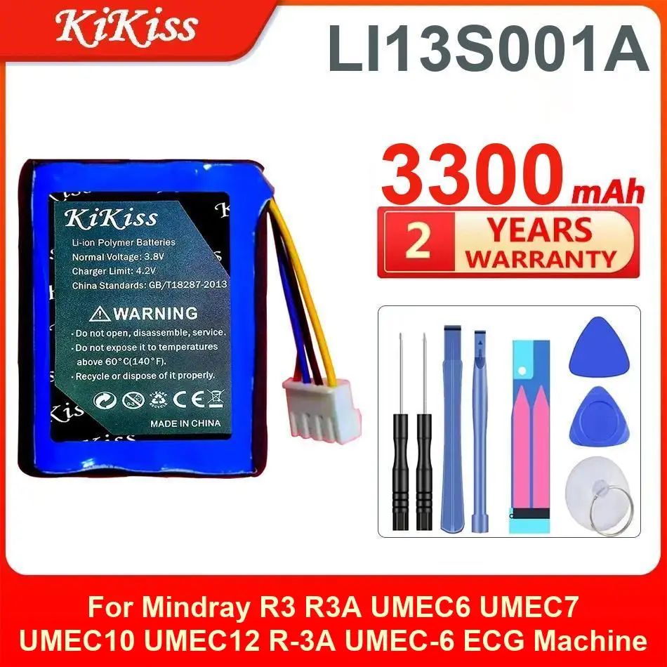 

Аккумулятор Kikiss для аппаратов ЭКГ Mindray R3 R3A UMEC6 UMEC7 UMEC10 UMEC12 R-3A UMEC-6, L13S001A, 3300 мАч