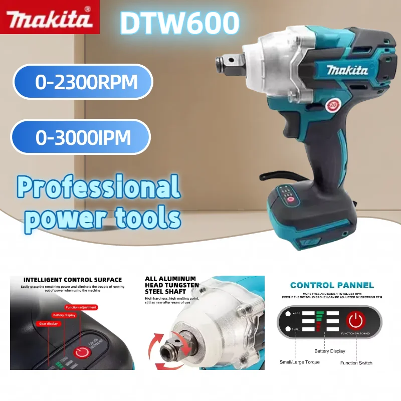 Makita DTW600 브러시리스 전기 스크루드라이버 기계 충전식 드릴 드라이버 Makita 18V 배터리 전동 공구와 호환 가능