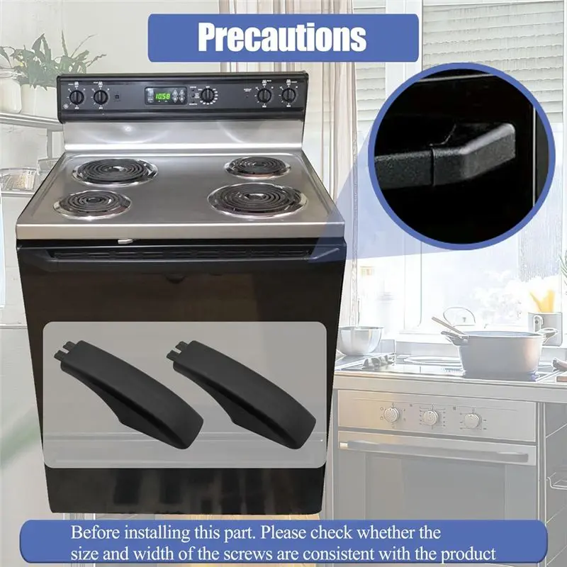 B53C 2PCS WB07X10034 Range Oven Door Handle End Cap Oven Door Handle Cap Door Handle Replaces AP3623187 Oven Handle Parts