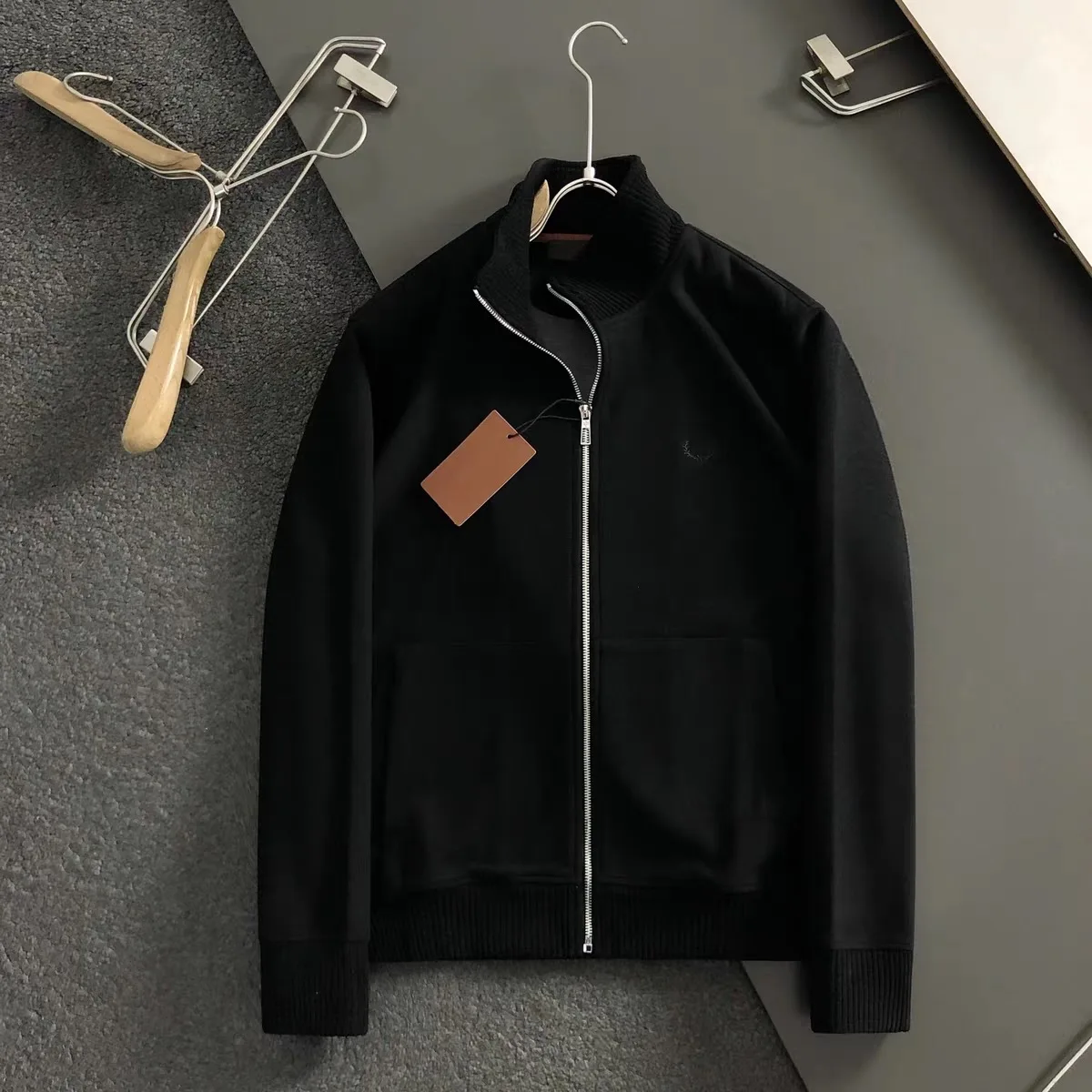 

Busin повседневный вязаный джет, мужской шерстяной свитер на молнии, верхняя одежда, подставка, осенне-зимнее новое пальто для отдыха