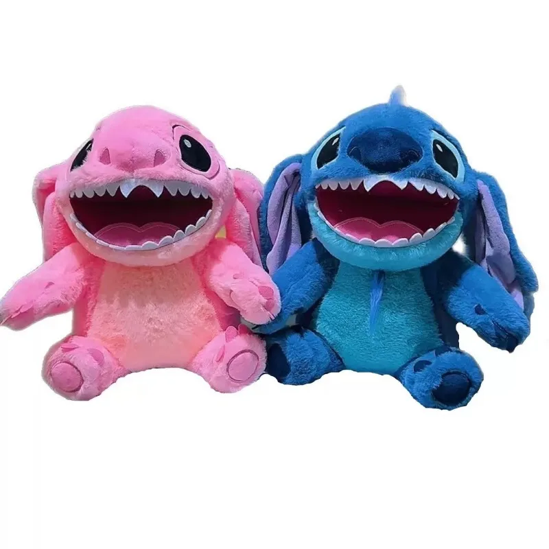 

Плюшевая игрушка Disney Kawaii Stitch, наполненная кукла с большой улыбкой, милый детский подарок на день рождения, мягкая приятная подушка, идеально подходит для детей