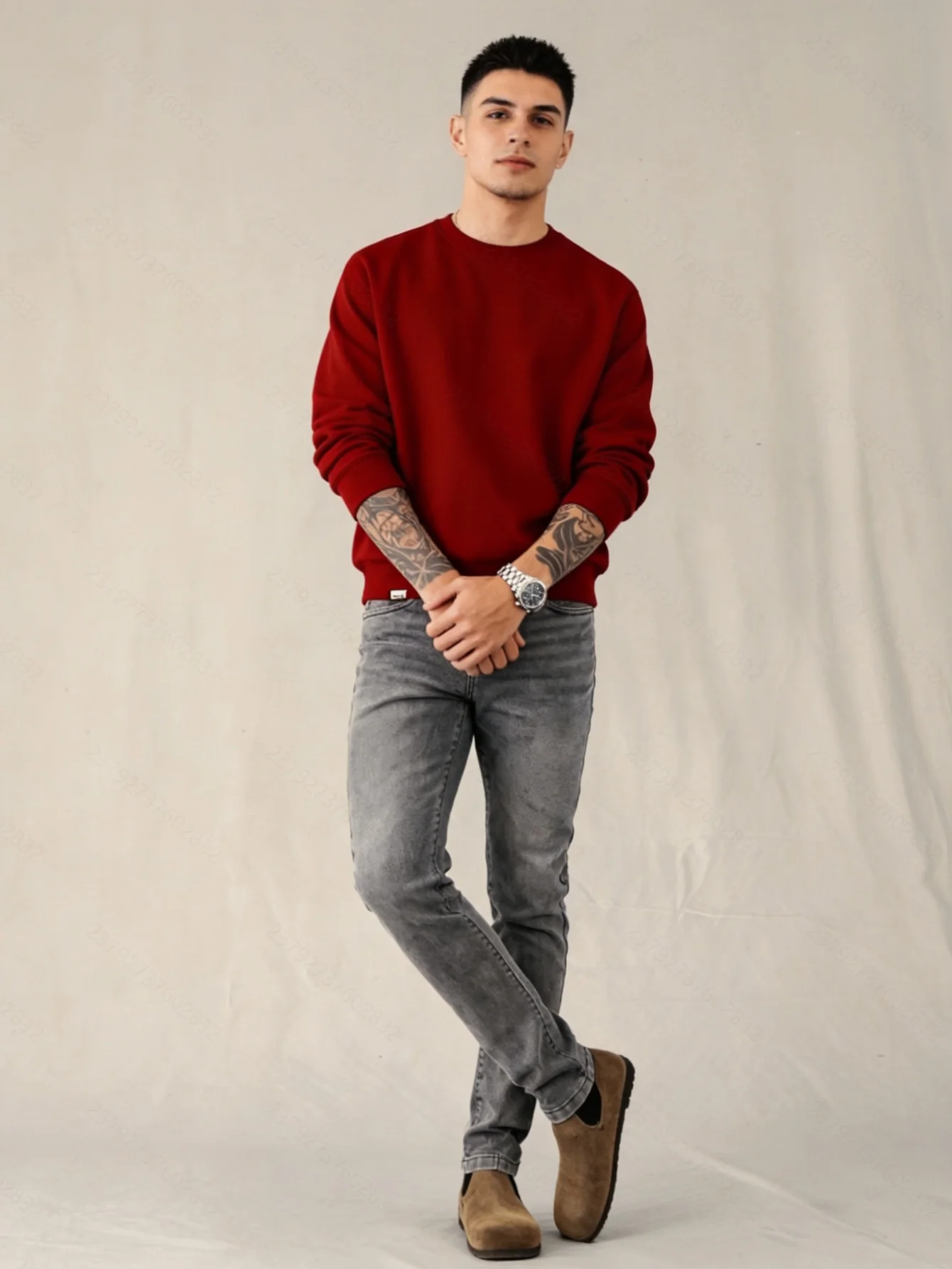 Gray Tight Slim Jeans For Man Drip Y2k Original Unisex Basic Denim Pants No accessories or belts included