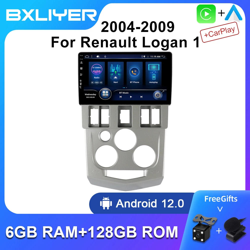 8+256GB Android 12 Auto For Renault Logan 1 2004 - 2009 Car Radio Multimedia Video Player Navigation Stereo GPS Navi Carplay IPS