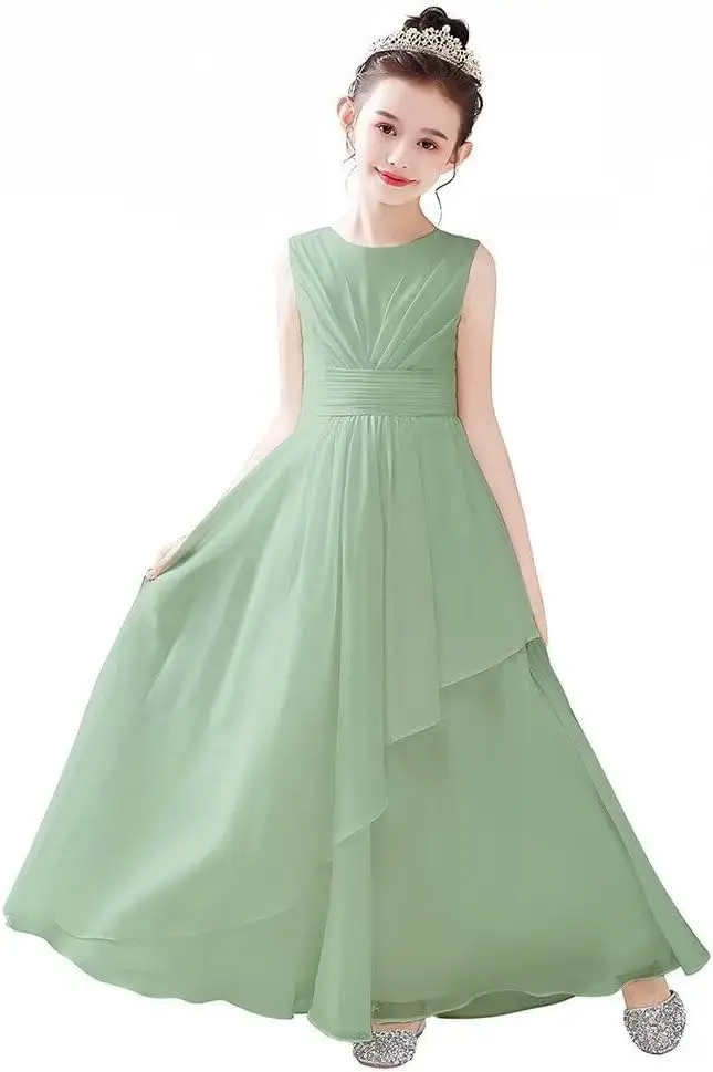 Chiffon Flower Girl Dresses Wedding Junior Bridesmaid Dress Evening Party Girls Formal Gown Princess Dress