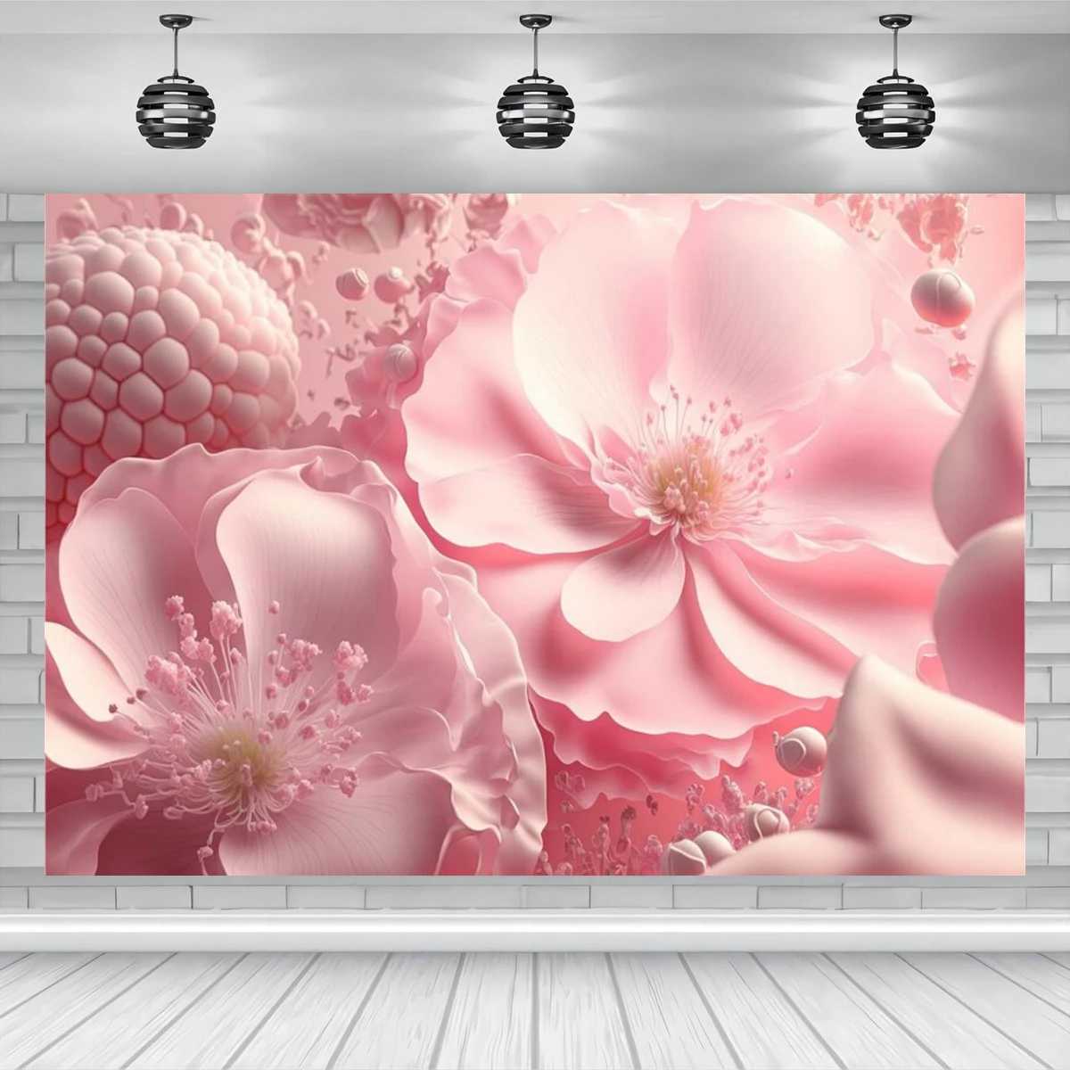 Flower Wall Art Backdrop Spring Nature Background Pink Red Photography Bathroom Curtain Decorations Banner Photo Studio Props